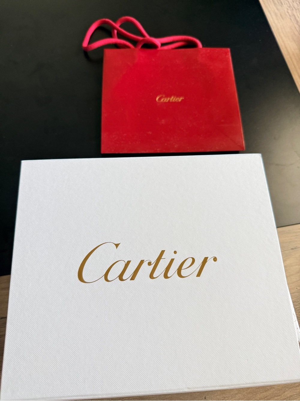 Cartier Gift set with White Box and Gold Logo